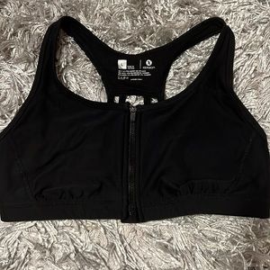 Zip up sports bra